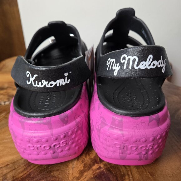 Crocs x Hello Kitty Platform Stomp Sandals Womens 9 Mens 7 Melody Kuromi Black - Picture 15 of 15